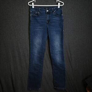 True Religion Women's 30 (29x32) Billie Mid-Rise Straight Denim Jeans Western